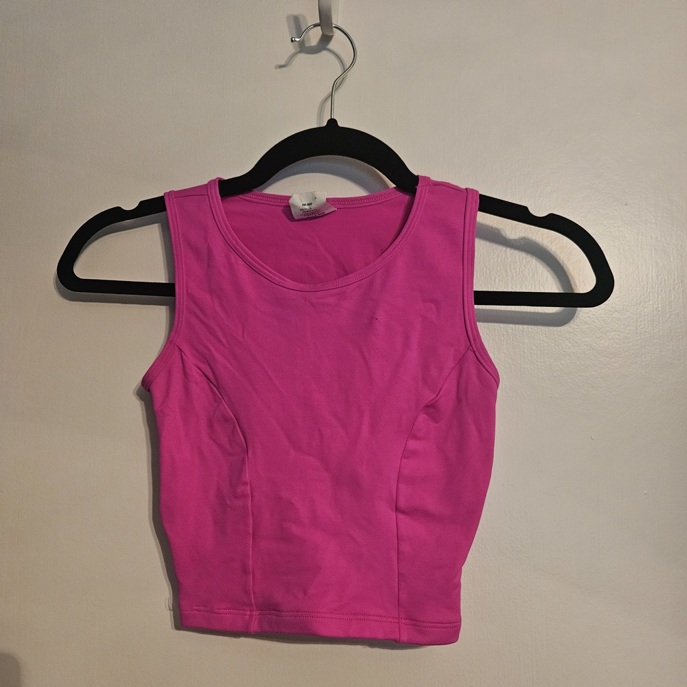 Body Wrappers Pink Cropped Tank Top